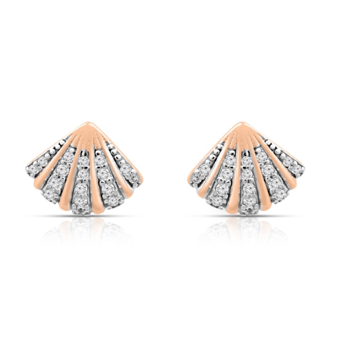 Sparkling Rose Gold Plated Sterling Silver Earrings - Image 4