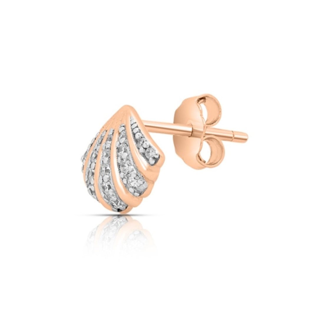 Sparkling Rose Gold Plated Sterling Silver Earrings - Image 5