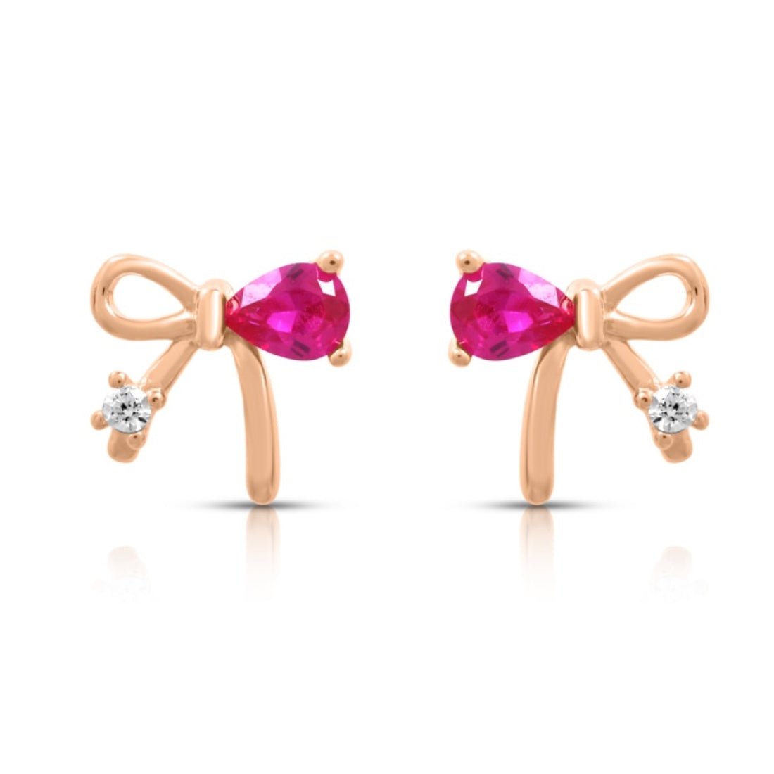 Bow Rose Gold Plated Sterling Silver Earrings - Image 4