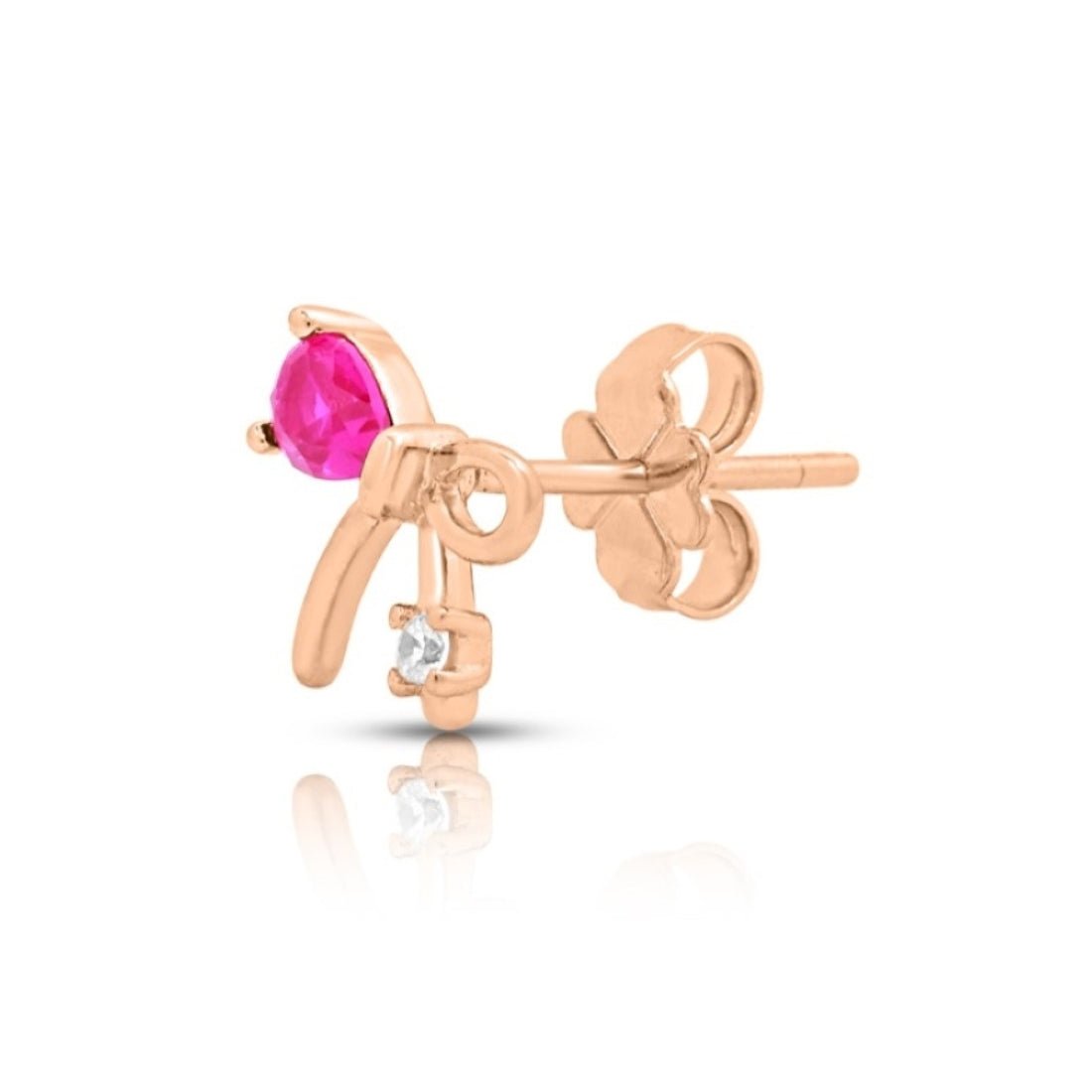 Bow Rose Gold Plated Sterling Silver Earrings - Image 5