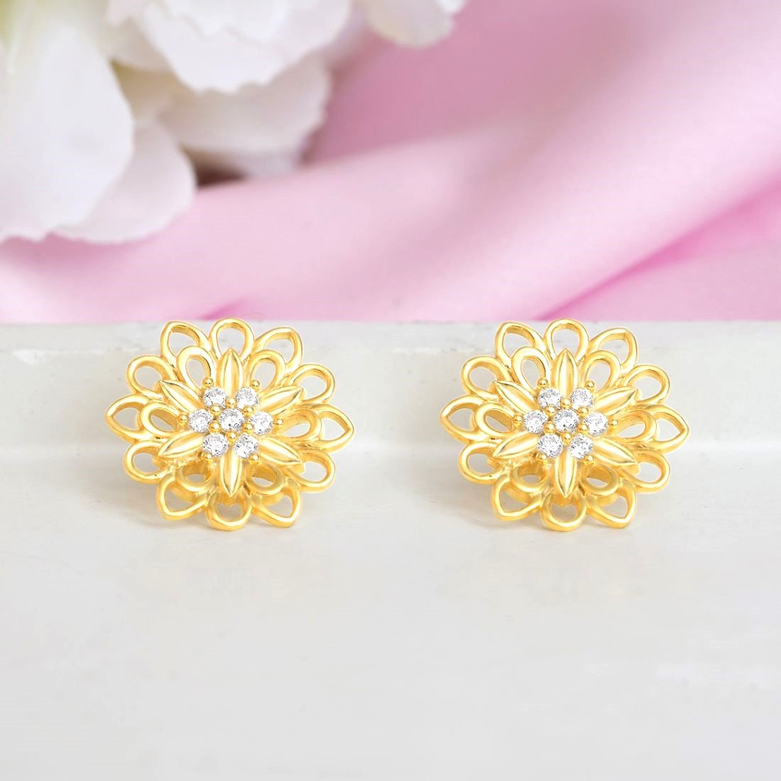 Sunlit Bloom Gold Plated Sterling Silver Earrings