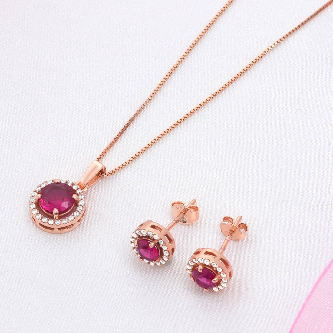 Vintage Allure Rose Gold Plated Sterling Silver Jewellery Set